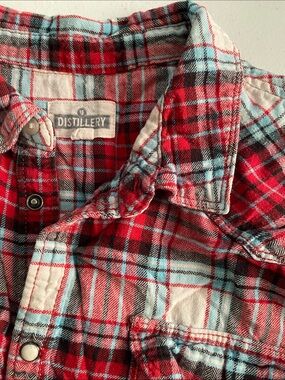 Men’s Distillery Red Plaid Button-Front Bottom Snaps